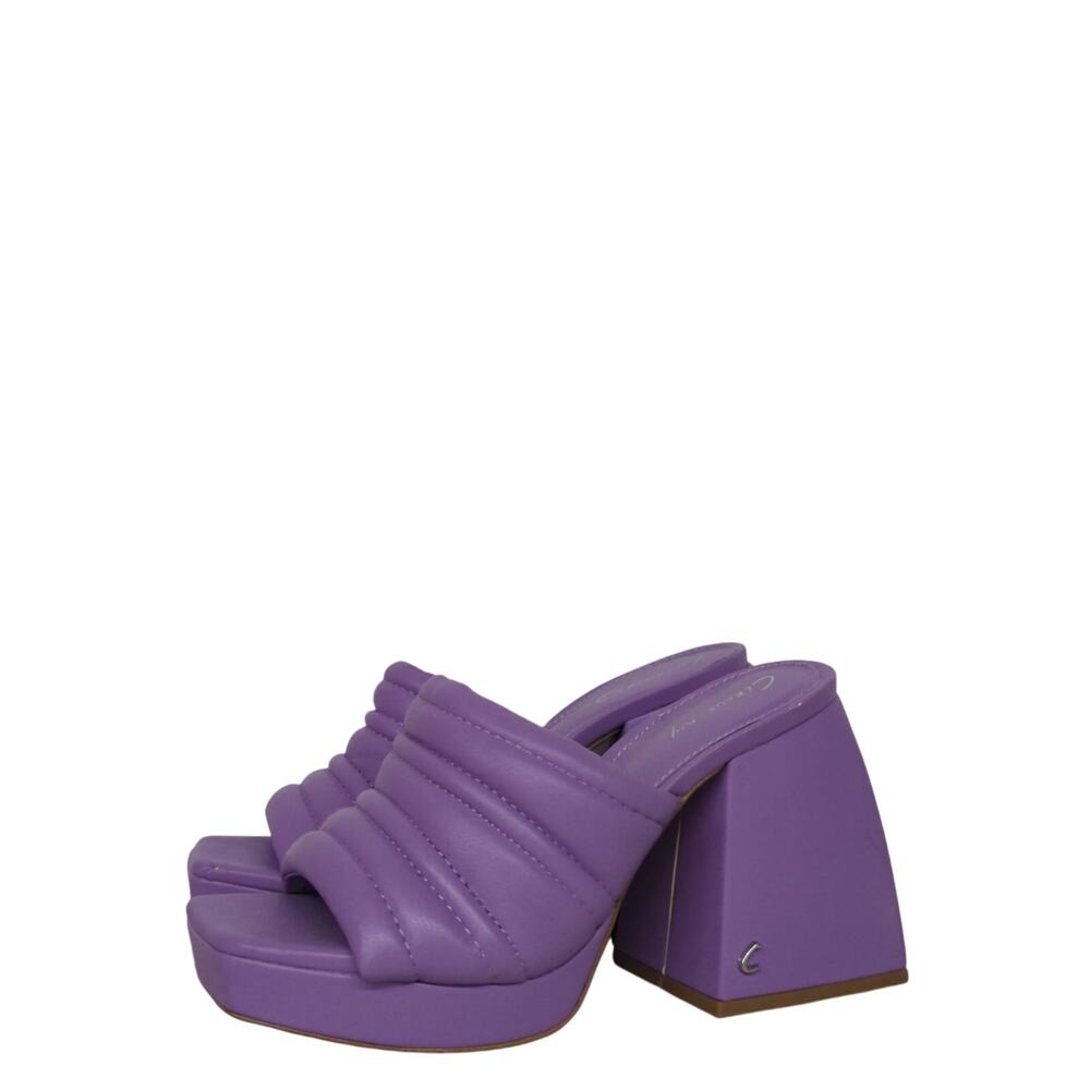 New Circus by Sam Edelman sz5 purple block heel sandal chunky funky FUN Y2K